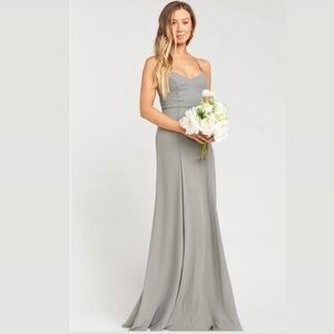 Show Me Your Mumu Godshaw Goddess Gown In Soft Charcoal